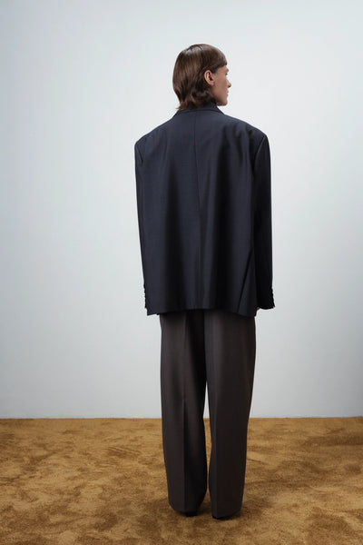 Oversized wrap black wool švarkas