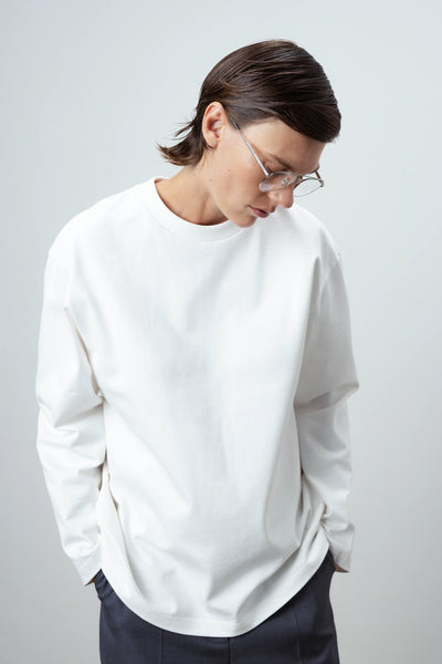 Basic long off-white palaidinė