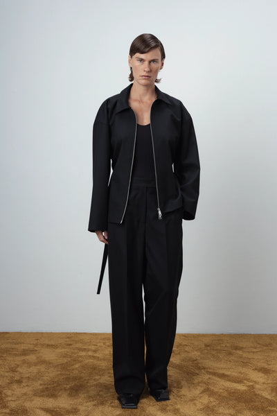 Wool zip-up black švarkas