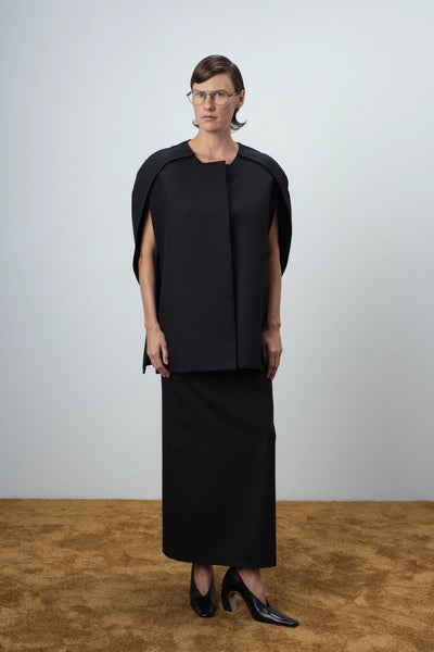 Maxi wool black sijonas