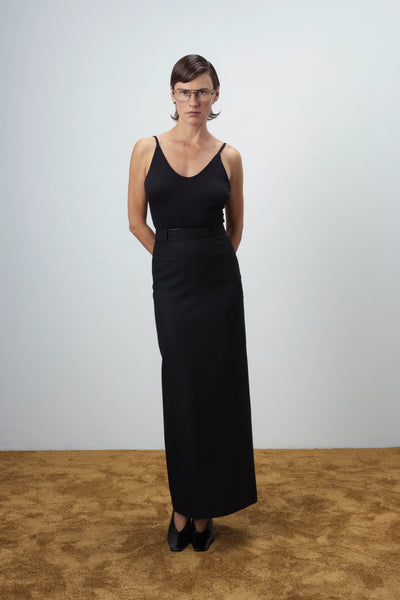 Maxi wool black sijonas