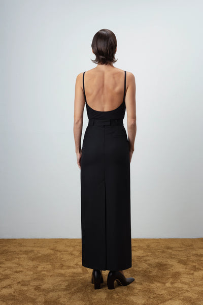 Maxi wool black sijonas