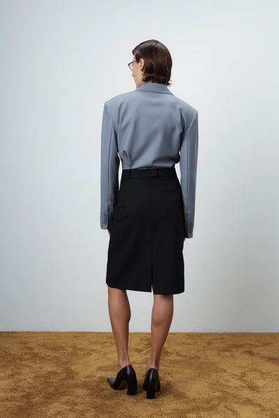 Wool tailored grey marškiniai