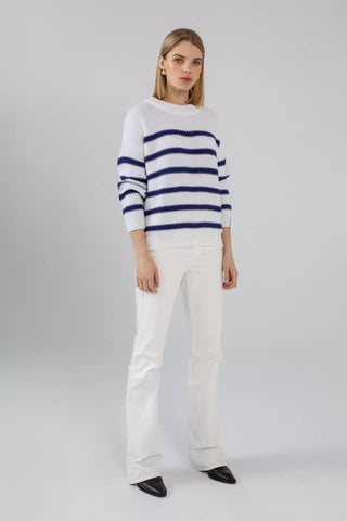 'ARIELLE’ white/dark blue megztinis
