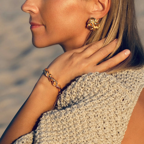 STORMY OCEAN 24K gold plated apyrankė