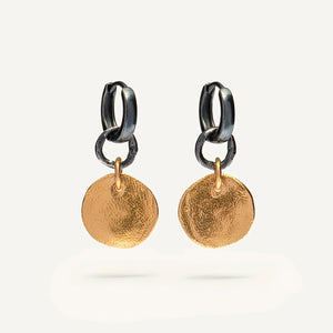 FINGERPRINT 24K gold plated/oxidised silver auskarai