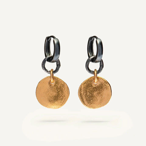 FINGERPRINT 24K gold plated/oxidised silver auskarai