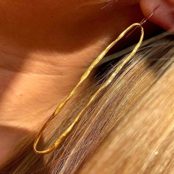 OVAL 24K gold plated auskarai