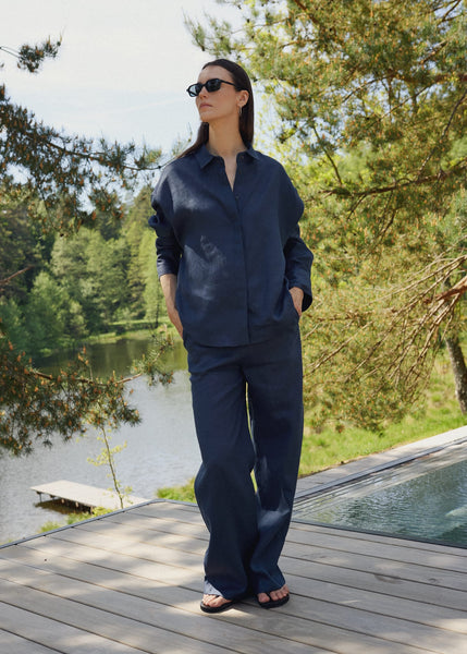 Kelnės MARI long linen