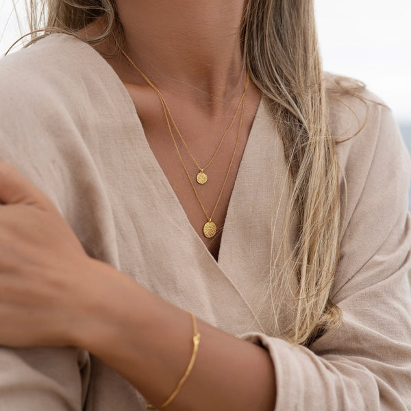 HANDCRAFTED 1.1 cm / 0.4 in 24K gold plated kaklo papuošalas