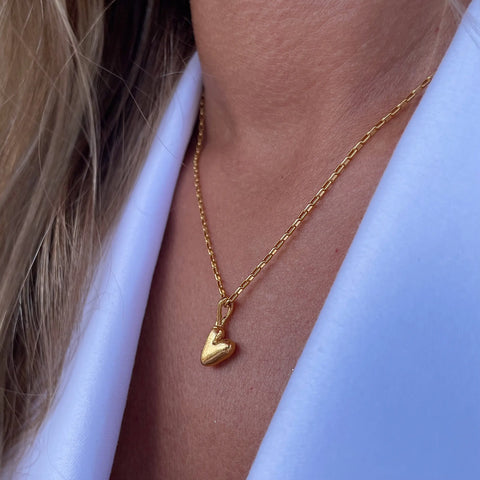 HEART big 24K gold plated kaklo papuošalas