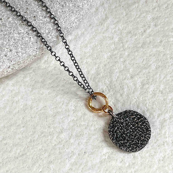 BESPOKEN 1.5 cm / 0.6 in oxidised silver kaklo papuošalas