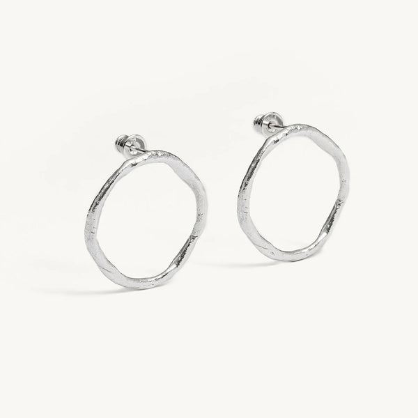 FINGERPRINT BIG silver auskarai