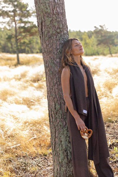 VIA 100% merino vilnos šalikas šokoladas