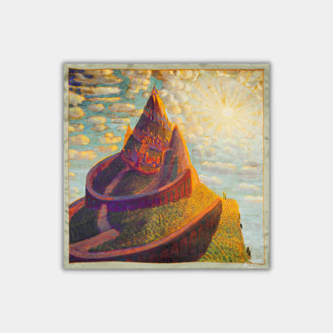 Šilkinė skarelė - M.K. Čiurlionis - Pilies pasaka l 53 x 53 cm