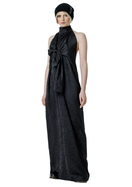 Sleeve-tie maxi suknelė