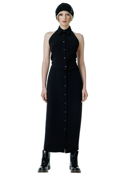 Open-back collared palaidinė