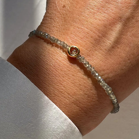 LABRADORITE 24K gold plated apyrankė
