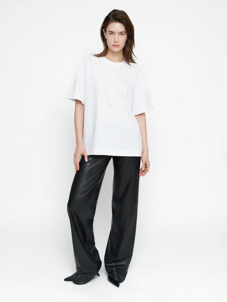 Balti marškinėliai su kristalais