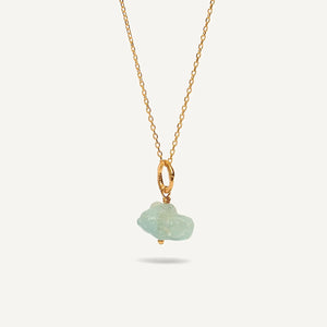 Raw Aquamarine 24K gold plated kaklo papuošalas
