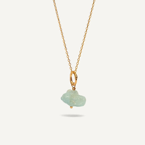 Raw Aquamarine 24K gold plated kaklo papuošalas