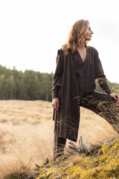 VIA 100% merino vilnos šalikas šokoladas