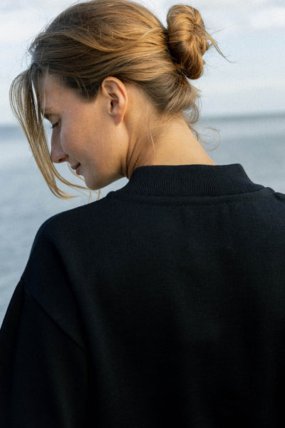 Onda 100% merino bomber stiliaus švarkas juoda