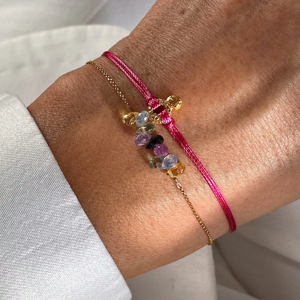 MULTI SAPPHIRE 24K gold plated apyrankė