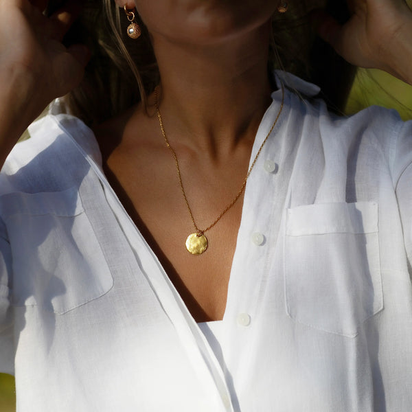 H i d e FRESHWATER mini grey pearl 24K gold plated auskarai