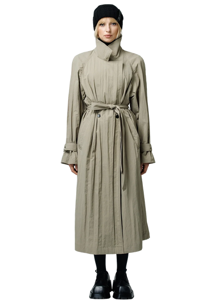 Structured trench paltas (olive green)