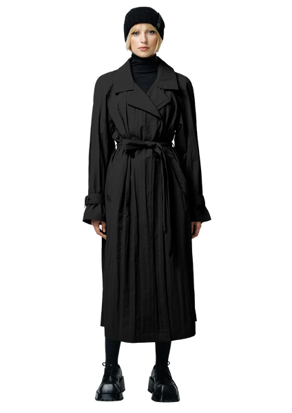 Structured trench paltas (black)