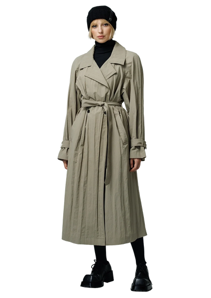 Structured trench paltas (olive green)