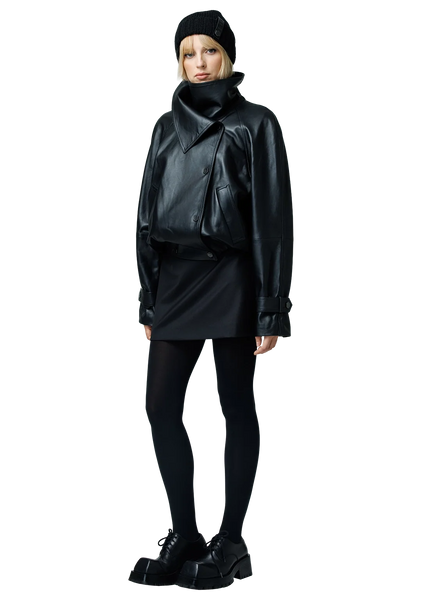 Leather bomber švarkas