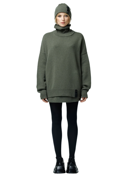 Knitted mini sijonas (olive green)