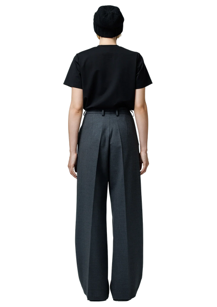 Wool wide-leg kelnės (dark grey)