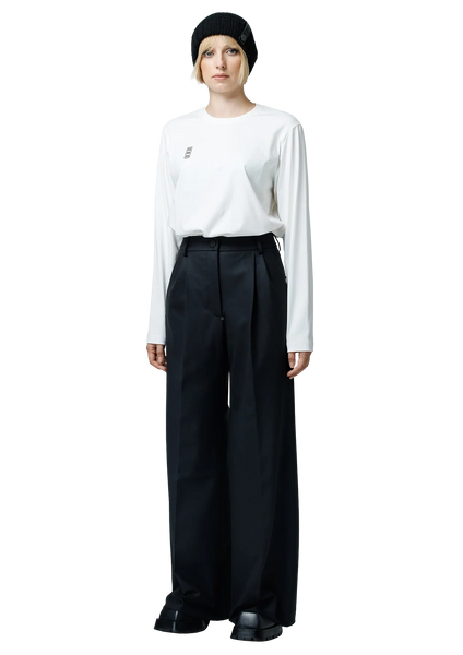Wool wide-leg kelnės (black)