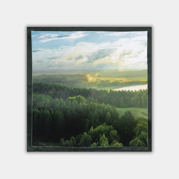 Šilkinė skarelė - Aukštaitijos nacionalinis parkas l 68 x 68 cm