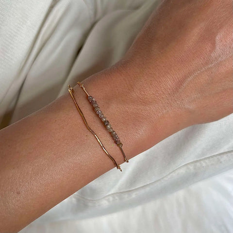 BROWN RAW DIAMOND 24K gold plated  apyrankė