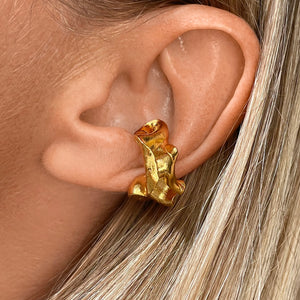 STORMY OCEAN 24K gold plated vienos ausies auskaras