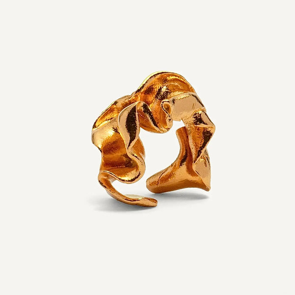 STORMY OCEAN 24K gold plated vienos ausies auskaras