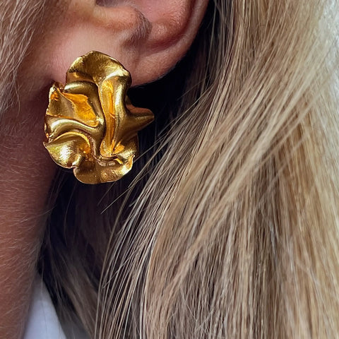 STORMY OCEAN 24K gold plated auskarai
