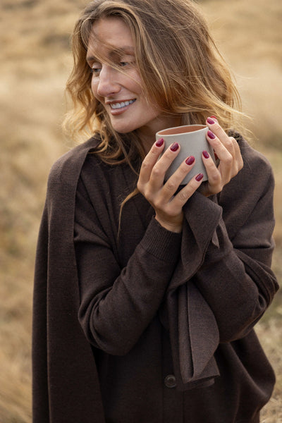 VIA 100% merino vilnos šalikas šokoladas