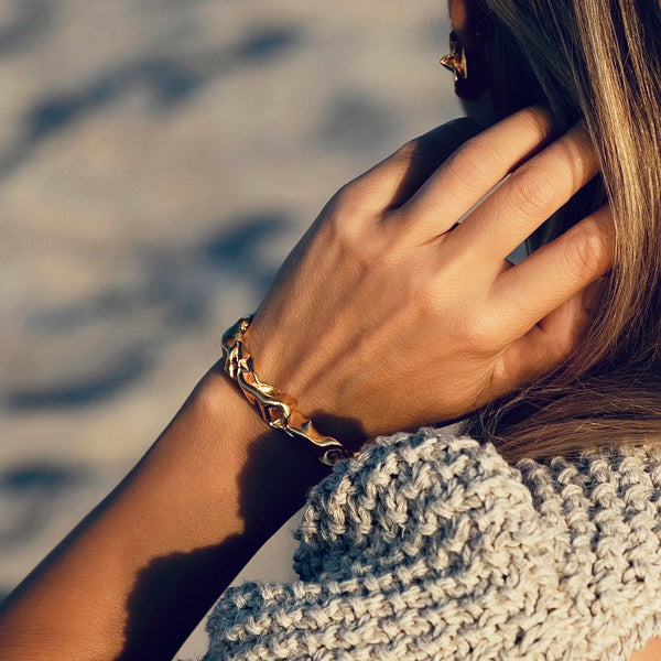 STORMY OCEAN 24K gold plated apyrankė