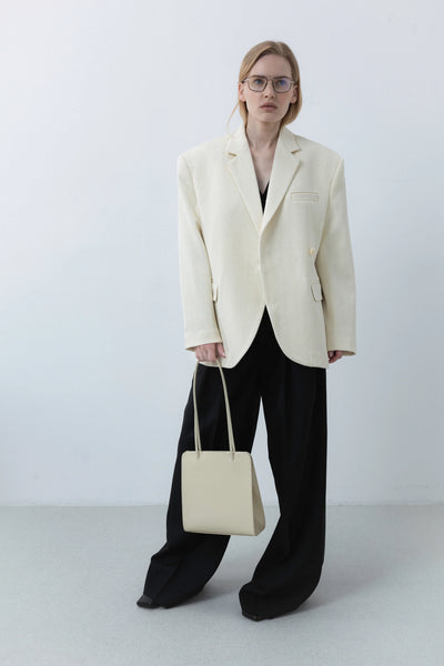 Sculptural wool off-white švarkas