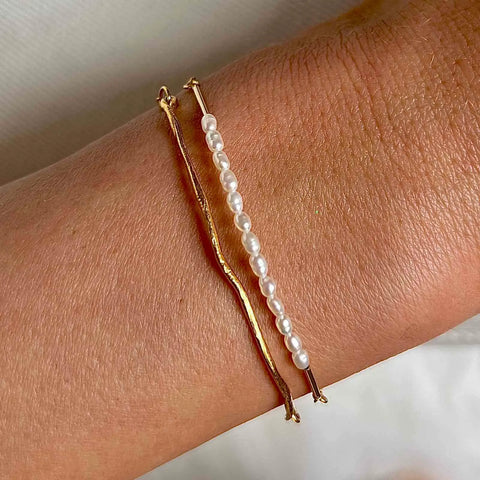 FRESHWATER PEARLS 24K gold plated apyrankė
