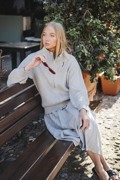 Naomi medvilnės megztinis pilkas