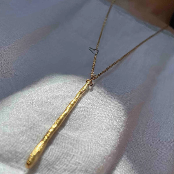 THIK STICK long 24K gold plated kaklo papuošalas