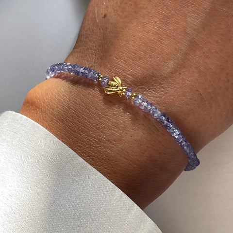 TANZANITE BEE 24K gold plated apyrankė