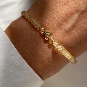 CITRINE BEE 24K gold plated apyrankė
