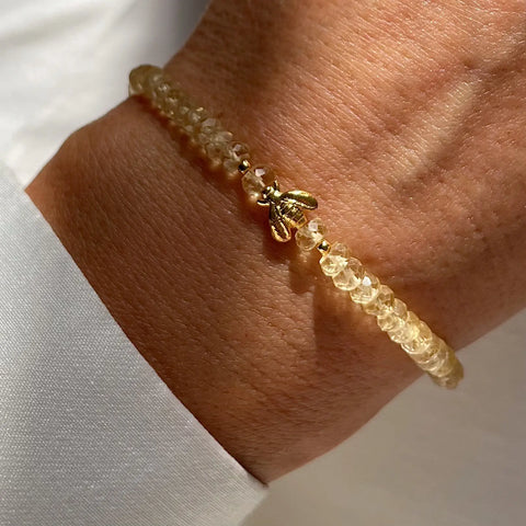 CITRINE BEE 24K gold plated apyrankė